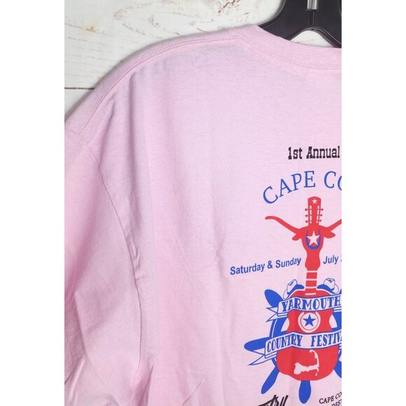 2019 Cape Cod Yarmouth Country Festival Large Pink Crew Neck T-Shirt | Gildan - Picture 3 of 11
